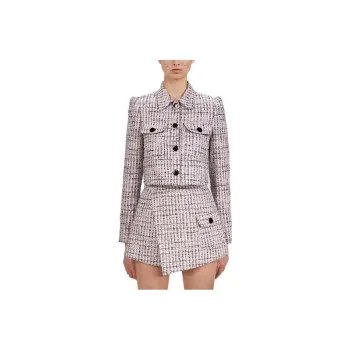 Self-portrait Cropped Coats Women's Gray