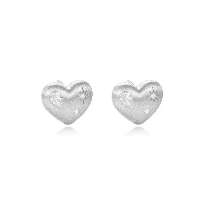 KwOnline S925 Silver Stud Earrings Women's-0