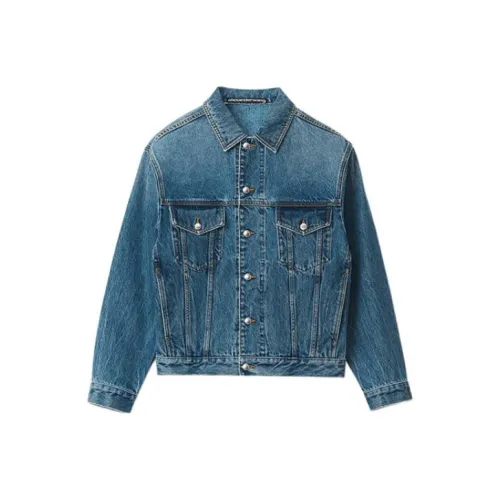 Puffy Wang Denim Jackets Women's Blue