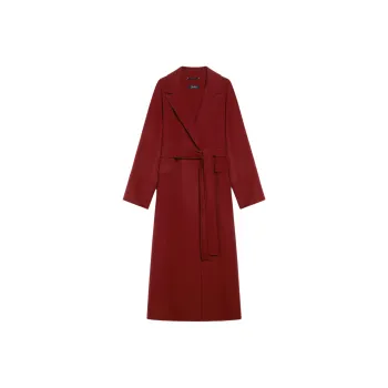 'S MAX MARA Malika Collection Wool Wrap Coat Coats Women's Burgundy