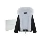 Black Cropped Silhouette Parka+Blue Rex Rabbit/Raccoon Dog Fur (Gift Box Set)