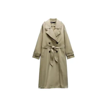 ZARA Trench Coats Women's Beige