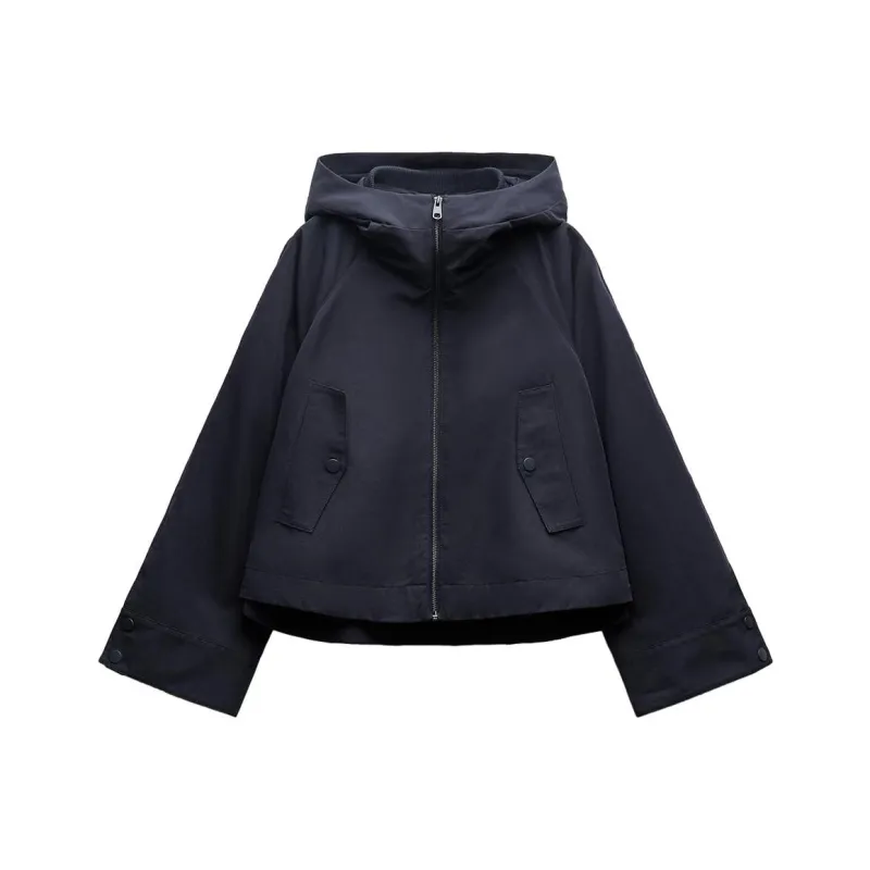 ZARA Parka Coats Women's Blue-0