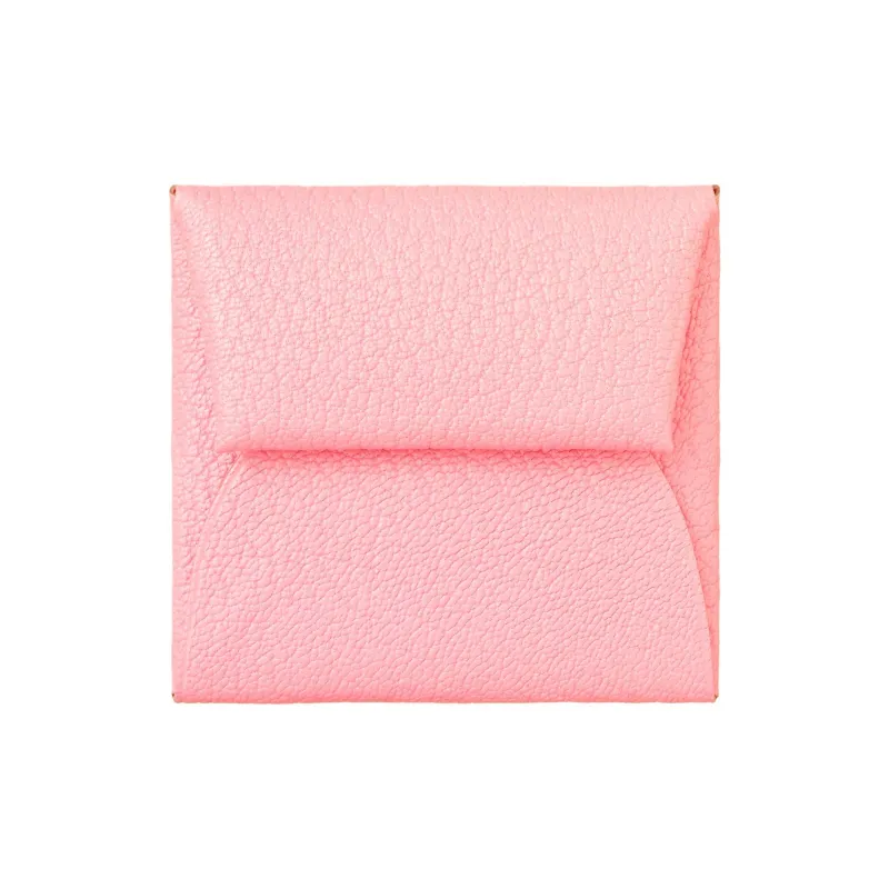 HERMES Bastia Goatskin Wallet Women's 3Q Rose Sakura Cherry Blossom Pink-0