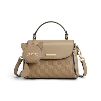 EBLAN Cow Leather Handbag, Shoulder Bag, Crossbody Bag Regular Women's Elephant Gray