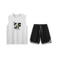 2 Pack (White Heather Gray Top+Black Pants)