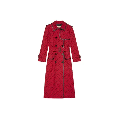 GUCCI Trench Coats Women's Red