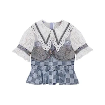 LULUALWAYS Denim Jacket Women's Blue