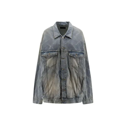 Balenciaga Allover Logo Denim Jacket
