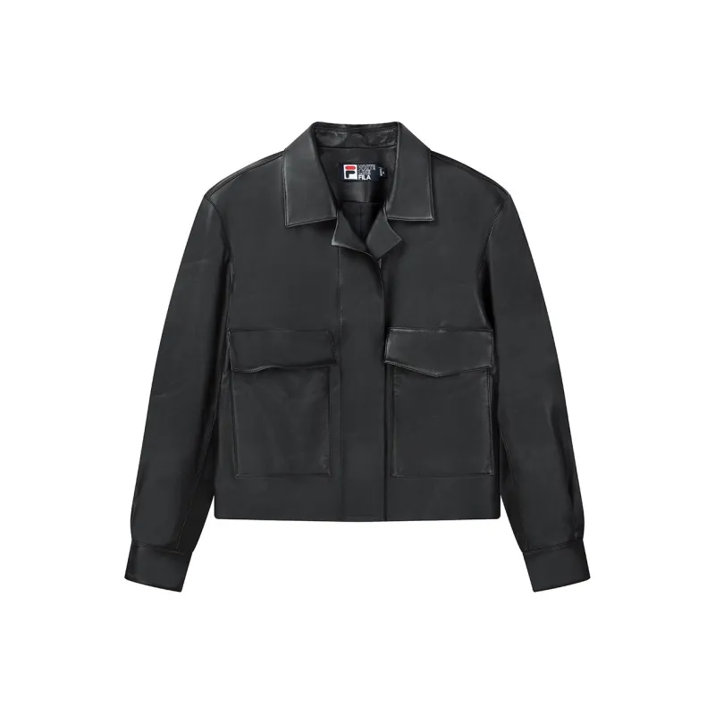 FILA Leather Jackets Women's Black-0