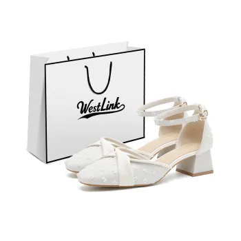 WESTLINK Block Heel High Heels Women's Beige