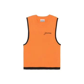 GANNI O Neck Vest 'Orange'
