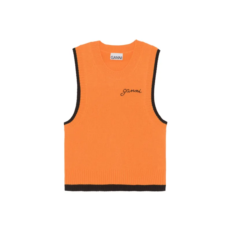 GANNI O Neck Vest 'Orange'-0