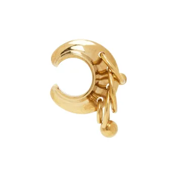 Jean Paul Gaultier Brass Clip On Earrings Men's Gold