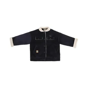 Cloud Factory Velvet-feel Coat Women's Navy Blue