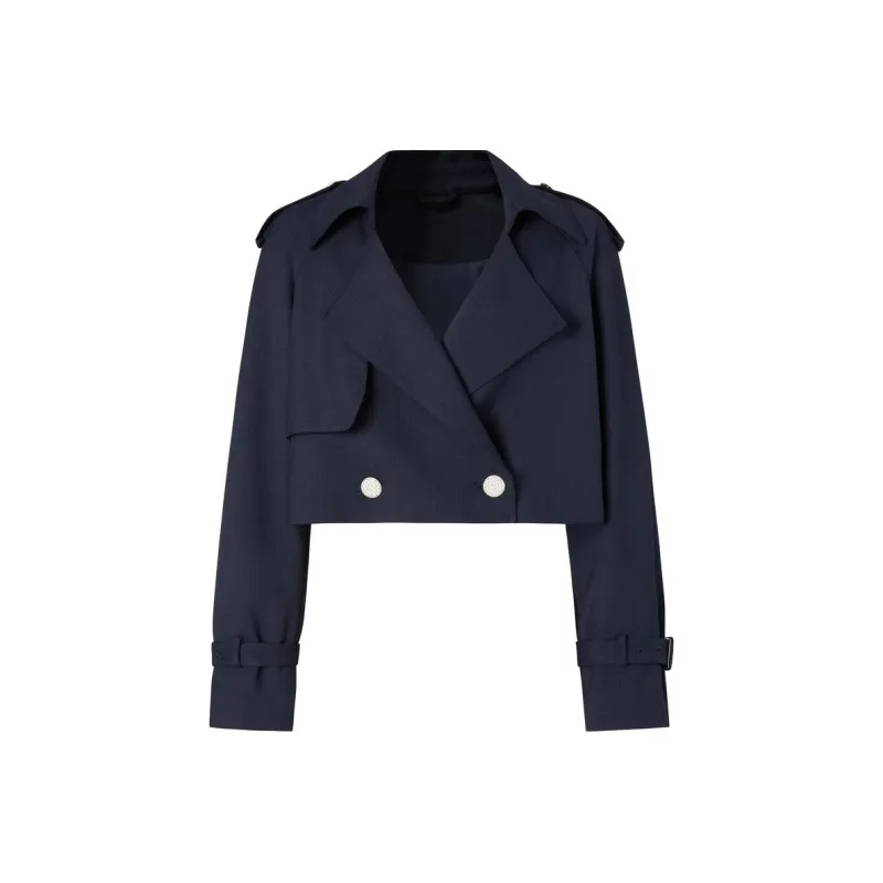 JZ. ANNAKRO Trench Coat Women's Dark Blue-0