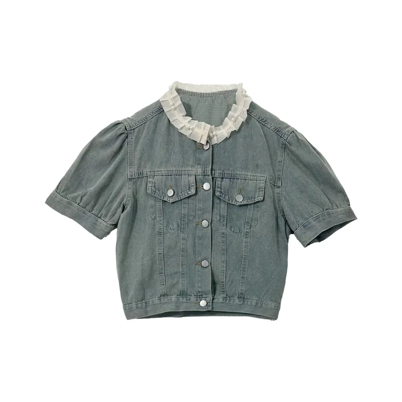 DOSOHEB Denim Jacket Women's Light Blue-0