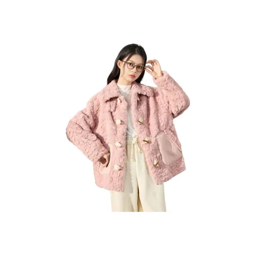 Tonlion Velvet Jackets Women's Filatures Gray Pink