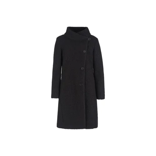 EMPORIO ARMANI Bouclé Cloth Coat With Off centre Closure