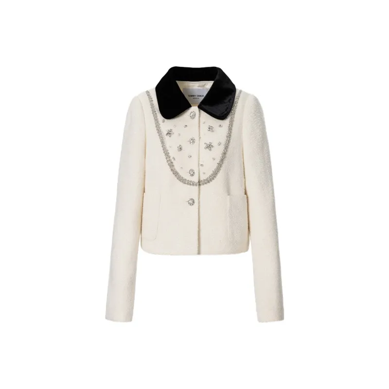 TAMMY TANGS Cropped Coat Women's Beige-0