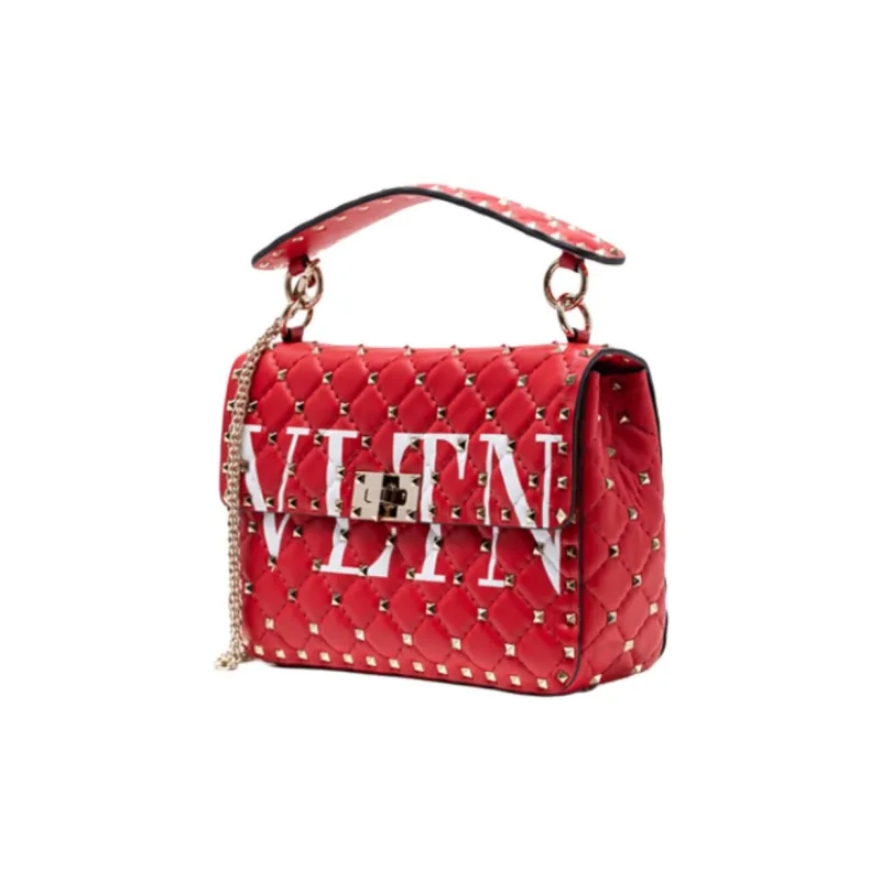 Valentino Cow Leather One Shoulder Handbag Women's Red-1