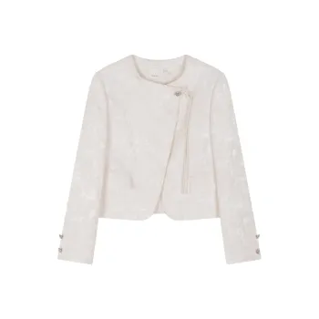 IHIMI Cropped Coats Women's Ecru