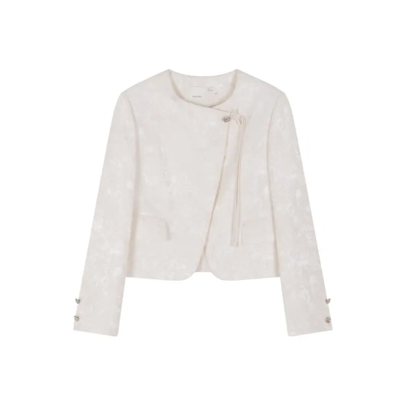 IHIMI Cropped Coats Women's Ecru-0