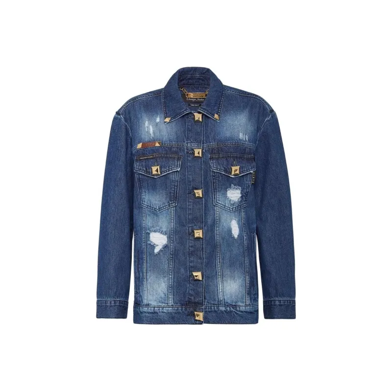 PHILIPP PLEIN Denim Jacket Women's Blue-0