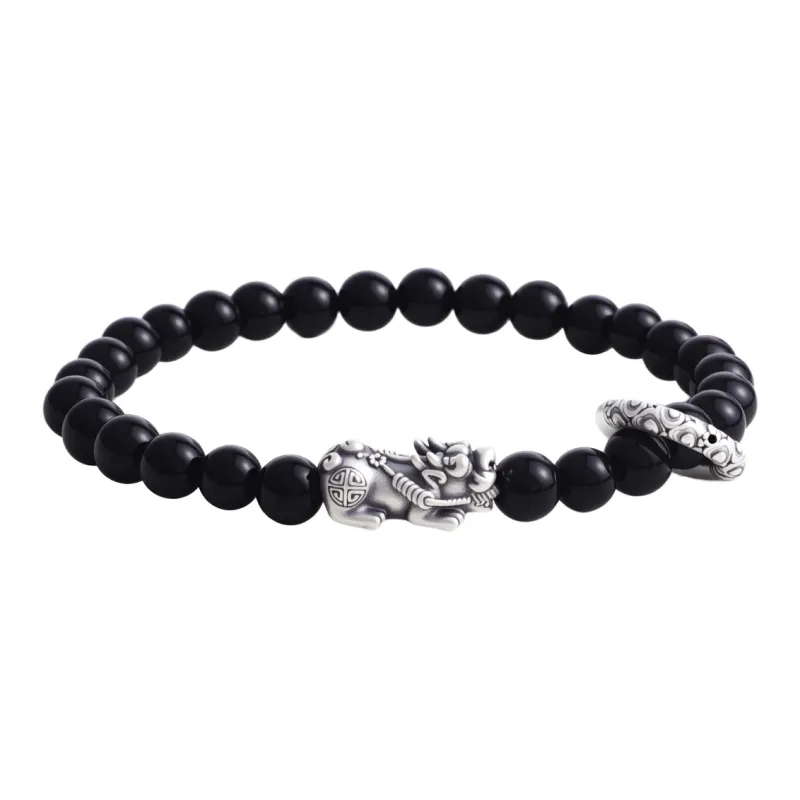 FOREVER MELODY Obsidian Bracelets Men's-5