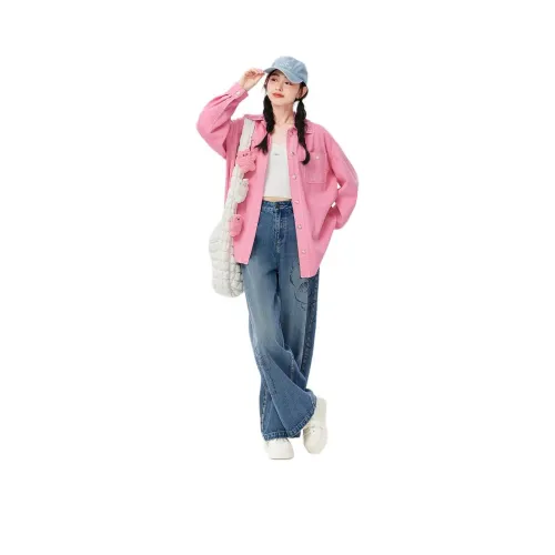 ZIHAN x NAIPUPU IP LIANMINGKUAN Denim Jacket Women's Pink