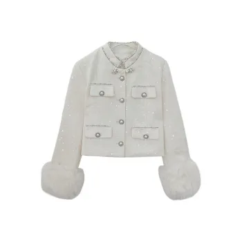 Icicofficial Cropped Coats Women's White