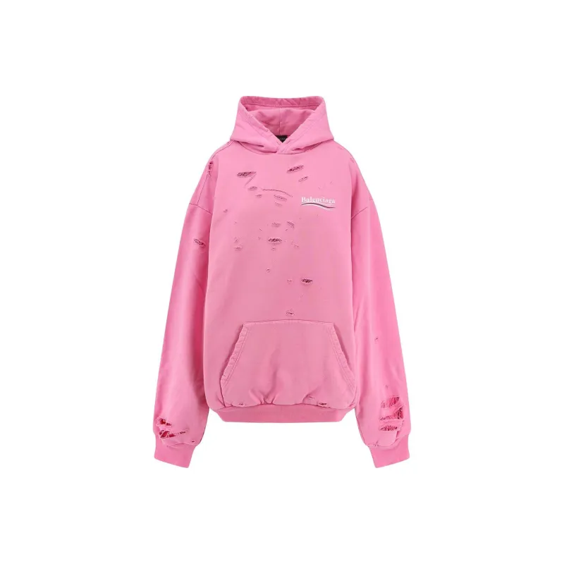Balenciaga Logo Printed Distressed Hoodie-0