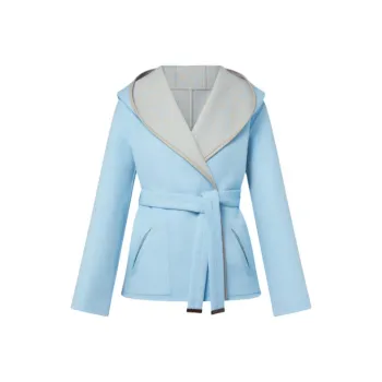 LOUIS VUITTON Reversible Signature Short Hooded Wrap Coat