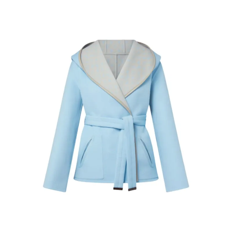 LOUIS VUITTON Reversible Signature Short Hooded Wrap Coat-0