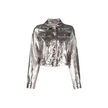 DIESEL Cropped Coats Women's Silver