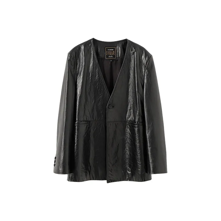 YUMOMO STAR Leather Jacket Women's Premium Black-0