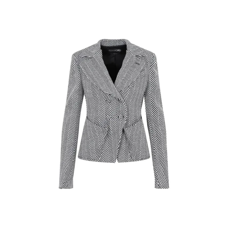 TOM FORD Double-Breasted Chevron Blazer-0