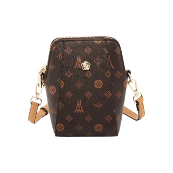 Old Man's Head Synthetic Leather Shoulder Bag Women's Coffee