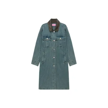 CHUU Cropped Coats Women's Denim Blue