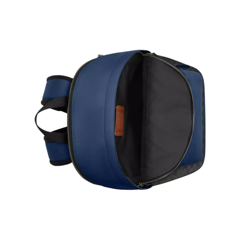 COACH Calfskin Backpack Tubas Men's Charcoal Gray & Dark Blue-2