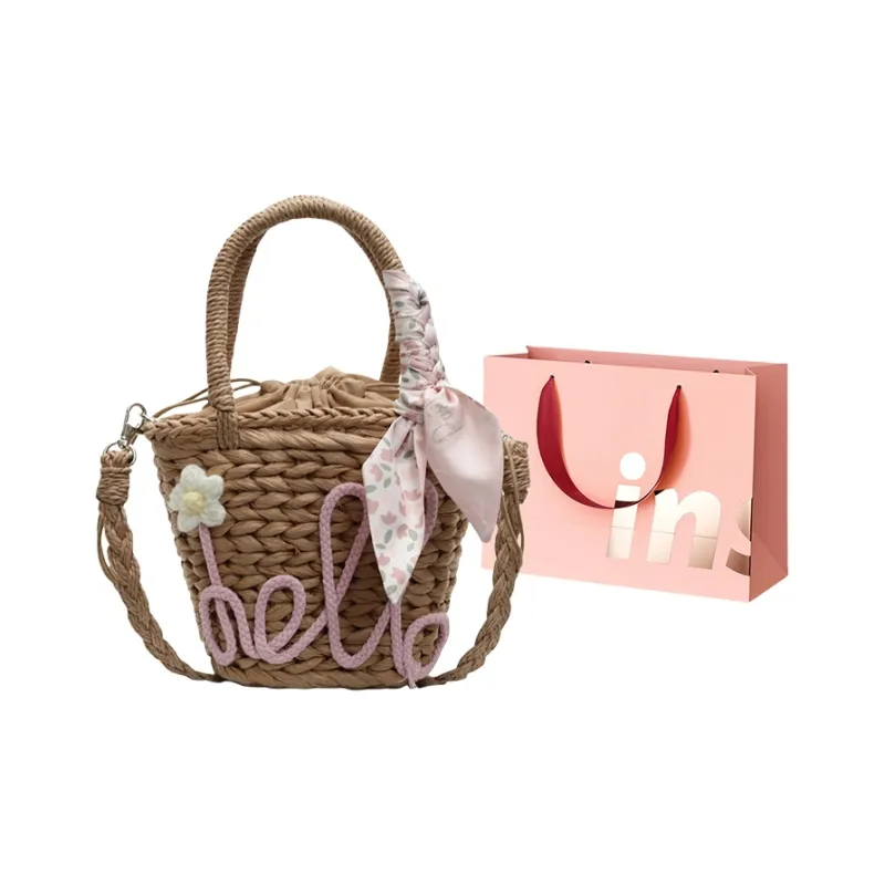WHEELY BABY+ Straw Woven Shoulder Bag, Handbag Regular Women's Multicolor-8