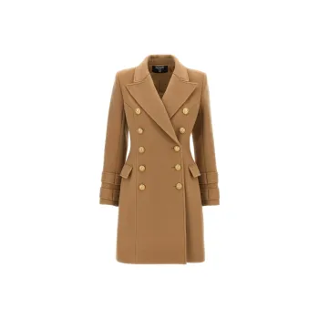 BALMAIN Double Breasted Logo Button Coat