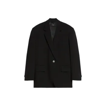 WEEKEND MaxMara Bravo Collection Oversized Woollen Cloth Blazer Business Suit Women's Black