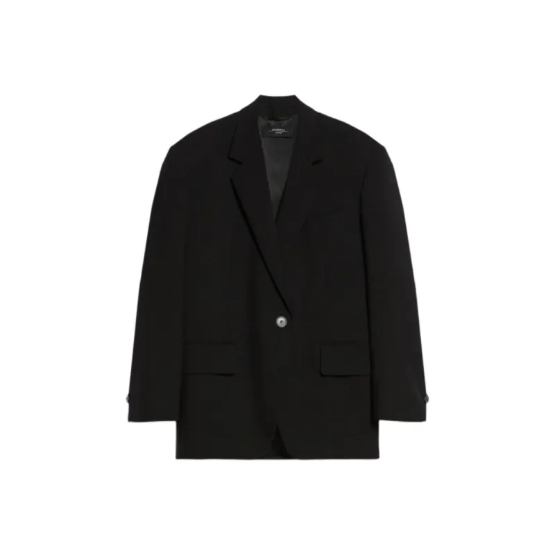 WEEKEND MaxMara Bravo Collection Oversized Woollen Cloth Blazer Business Suit Women's Black-0