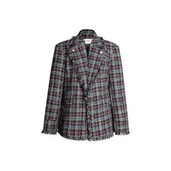 DeleteEX Business Suit Women's Maroon Plaid