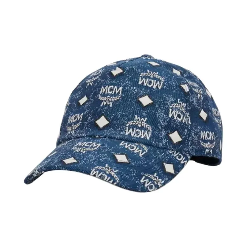 MCM Denim Baseball Caps Unisex Blue-0