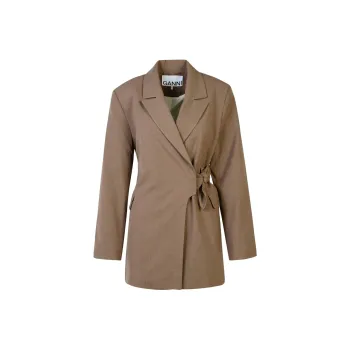 GANNI V Neck Wrap Blazer
