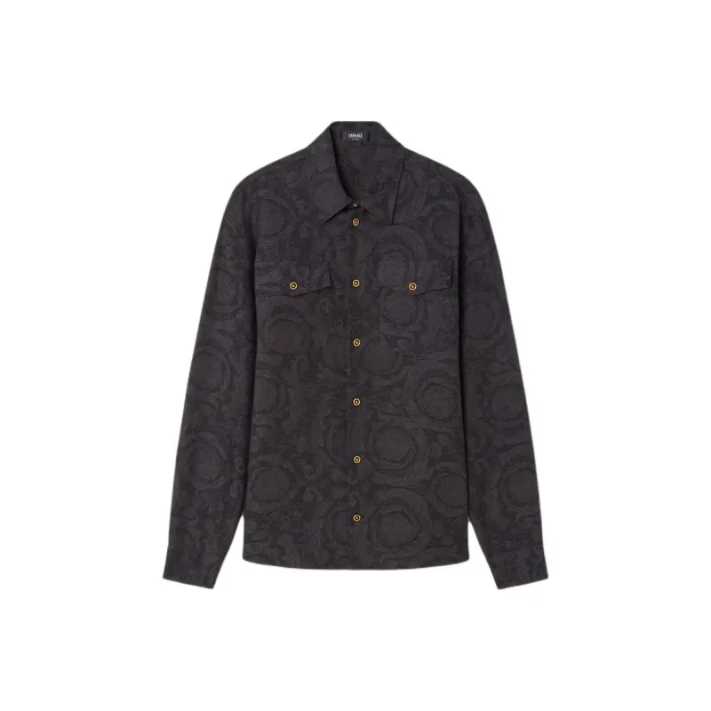 VERSACE Barocco Jacquard Chambray Shirt-0