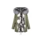 Army Green+Classic Silver Fox Fur