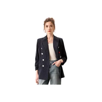 FENHONGMALI Business Suit Women's Navy Blue